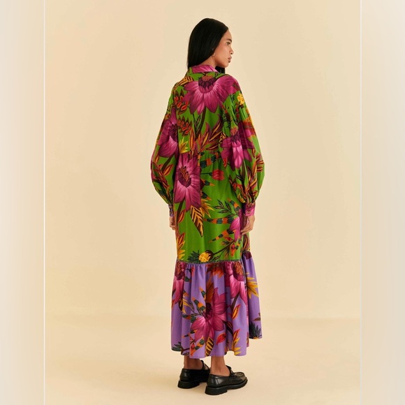 Farm Rio Maxi Flowers Organic Cotton Maxi Dress - Picture 7 of 9